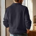 thumbnail image 3 of Zimjoy Mens Pullover Quarter Zip Casual Long Sleeve 1/4 Zipper Pullover Mens Lightweight Mock Neck Fall 1/4 Zipper Sweater Men Texture Waffle Sweatshirt, Navy M, 3 of 5