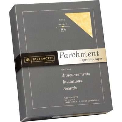 Southworth Parchment Specialty Paper, 24 lb Bond Weight, 8.5 x 11, Gold, 500/Ream (994C)