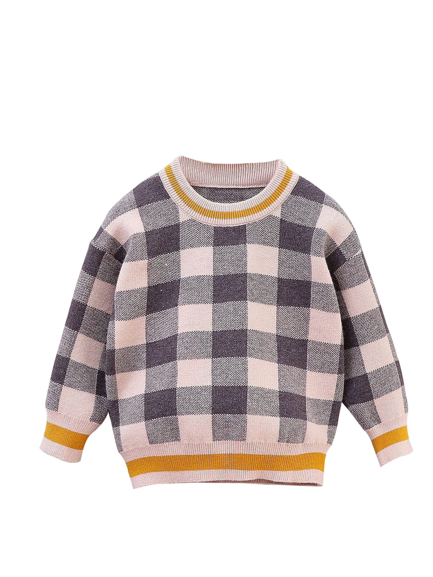Suanret Baby Kids Boy Sweaters Autumn Winter Long Sleeve Plaids
