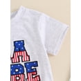 thumbnail image 6 of vera natura Baby 4th of July Outfits Summer Romper Letter Print Short Sleeve Newborn Jumpsuit Clothes, 6 of 9