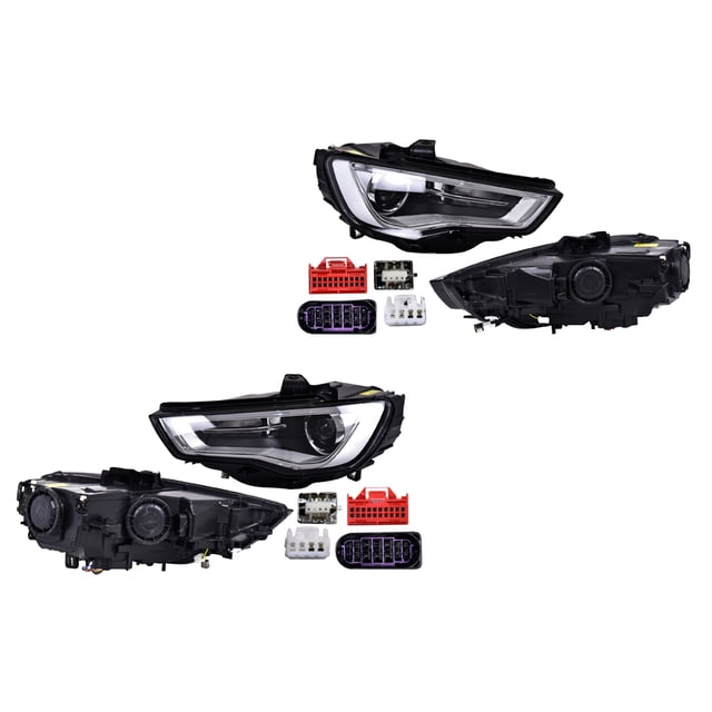 Par de FAROS DEPO A3 2013 al 2016 ELECTRICO C/MOTOR C/LEDS P/FOCO XENON