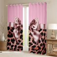 thumbnail image 2 of Feelyou Bowknot Curtains Pack of 2 (42x84 Each), Cheetah Print Animal Curtains Blackout, 2 of 6