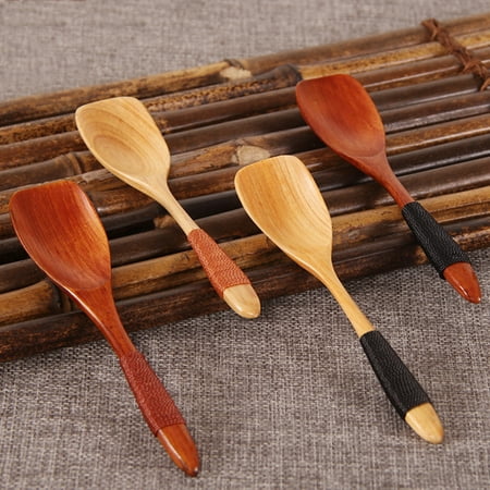 

SunSunrise 8cm Wooden Wood Spoon Soup Teaspoon Catering Kitchen Cooking Utensil Tool Gift