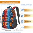 thumbnail image 3 of Basketball and Lightning Red Pattern 17" Waterproof Oxford School Backpacks for Teens, S-Shape Padded Straps, for School, Travel, Hiking, Camping, 3 of 5