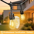 thumbnail image 4 of Outdoor Safety String Lights 150FT - 24V 20W Commercial Grade Low Voltage Strand with 60 S14 Shatterproof Bulbs for Tree Garden Yard | Warm Yellow 3500K Party Lights | IP65 Waterproof | UL Listed, 4 of 10