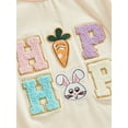 thumbnail image 5 of Bagilaanoe Newborn Baby Girl Boy Easter Rompers Letter Embroidery Short Sleeve Bodysuits 3M 6M 12M 18M Infant Casual One Piece Short Jumpsuit, 5 of 8
