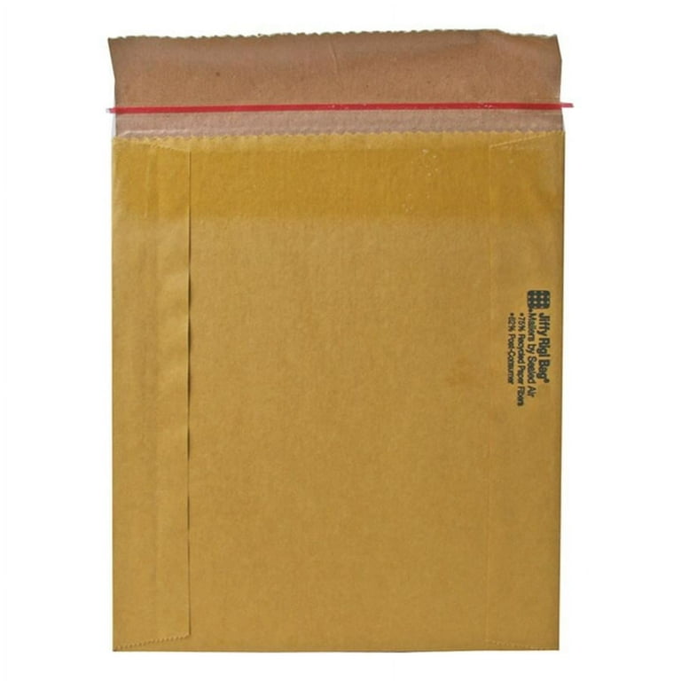 Jiffy Rigi Bag Mailer, #5, Square Flap, Self-Adhesive Closure, 10.5 x 14, Natural Kraft, 150/Carton