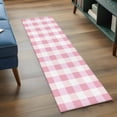 thumbnail image 3 of 2'x6' Rug Runners for Hallways Kitchen, Pink Plaid Non Slip Entryway Beside Floor Carpet Runner, Spring Farmhouse Buffalo Checkered Washable Laundry Room Bedroom Throw Rugs Mat for Family Pet, 3 of 8