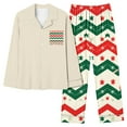 thumbnail image 5 of Feancey Christmas Sets for Women Button Down Pajama 2 Piece Comfy Loose Sleepwear and Lounge Pants Pjs Set Xmas Pjs Two Piece Multicolor M, 5 of 7