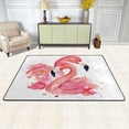 thumbnail image 2 of Dreamtimes Watercolor Pink Flamingos Area Rug, 36"x24" Summer Tropical Floor Carpet Non-Slip Washable Indoor Door Mat for Bedroom Kitchen Entryway Bathroom, 2 of 7
