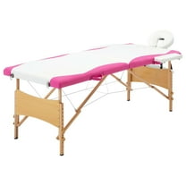 vidaXL Massage Table Foldable Massage Bed Salon Therapy Table 2 Zones Wood