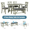 thumbnail image 4 of Bellemave Dining Table Set for 6, Include 1 Rectangular Kitchen Table and 4 Dining Chairs with Cushions and 1 Bench with Cushion, Wooden Modern Kitchen Dining Room Set (Gray), 4 of 8
