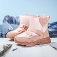 thumbnail image 2 of JTieacloth Winter Warm Lined Boots For Girls Cozy Ankle Booties Non Outdoor Casual Footwear Toddler Kids Boots With Comfortable Cushioned Sole,Cute Boots for Kids Pink, 2 of 6