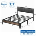 thumbnail image 6 of Lusimo Queen Bed Frame with Fabric Upholstered Headboard Metal Platform Bed No Box Spring Needed, Gray, 6 of 9