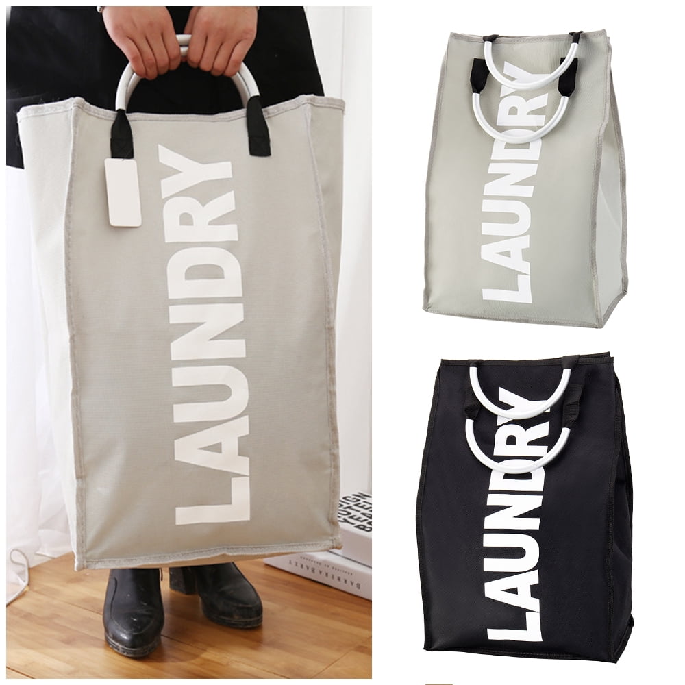 Large Laundry Basket Bag Foldable Washing Cloth Storage Bin Fabric Hamper Bag UK 