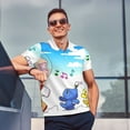 thumbnail image 3 of Lsque Pikmin Pattern Golf Shirts for Men Dry Fit Print Moisture Wicking Performance Short Sleeve Polo Shirt-4X-Large, 3 of 7