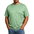 thumbnail image 2 of Mens Big and Tall Shirts Short Sleeve Crew Neck Summer Tops Moisture Wicking Casual Basic T Shirts for Man Light Green L, 2 of 6