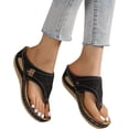 thumbnail image 3 of HeaCare Orthopedic Sandals for Women 2025,Summer Slip On Beach Sandals Dressy Arch Support Wedge Sandal Vintage Wide Width Flip Flops Casual Boho Slipper, 3 of 13