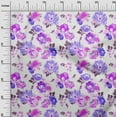 thumbnail image 3 of oneOone Polyester Spandex Purple Fabric Floral Craft Projects Decor Fabric Printed By The Yard 56 Inch Wide, 3 of 4