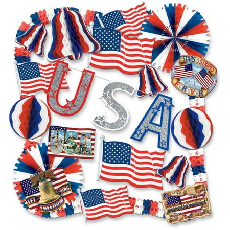 Bulk Buys Patriotic Decorating Kit - 22 Piece - Pack of 4 Case of 1