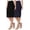 Black-Navy, variant on Women's 2 Pack High Waist Stretch Pull On Pencil Midi Skirt Casual Office Soft Fit Skirt