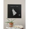 thumbnail image 2 of Andover Lake Map 24x24" Black Metal Wall Art Office Decor Gift Engraved Connecticut, 2 of 2