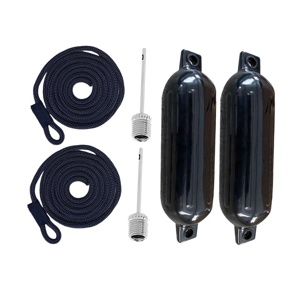 Kit de barco con 2 cuerdas y protector anticolisión para pontón de lancha rápida Cuerda azul
