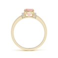 thumbnail image 2 of ANGARA Natural Cushion 1.2 ct Morganite Ring with Diamond Collar in 14K Yellow Gold for Women | Birthday, Anniversary, Jewelry Gift for Women | Natural Morganite Ring, 2 of 10