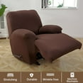 thumbnail image 2 of MarCielo 1 Piece Lazy Boy Recliner Cover Stretch Recliner Slipcover Chair Couch Cover Monica(Brown/Coffee), 2 of 6