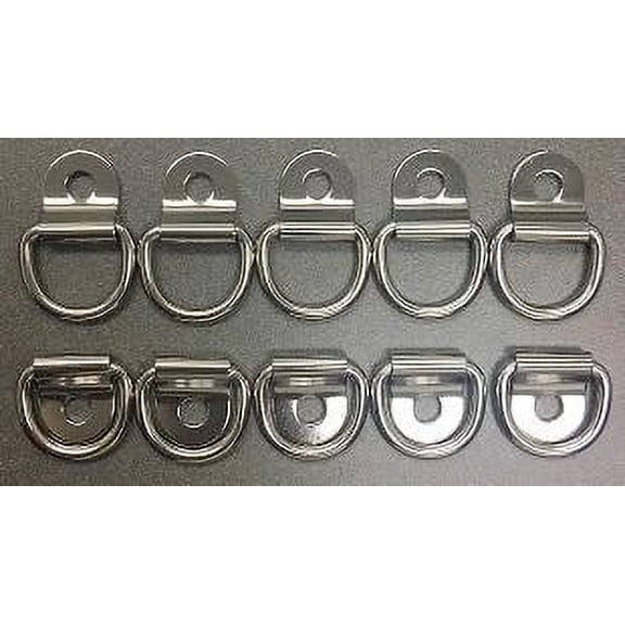 QTY 10 - Marine Boat 316 Stainless Steel D Ring Pad Eye D-Ring 1/8'' Pin Hole