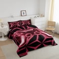 thumbnail image 3 of Erosebridal Video Game Bedding Twin Comforter Set,Pink Neon Down Comforter,Geometric Honeycomb Bedding Sets Twin with Comforter,Lightweight Gamepads Bedroom Decorative,Reversible,2-Piece, 3 of 8