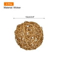 thumbnail image 2 of Unique Bargains 4 Pcs Wicker Rattan Balls 3.9 Inch Rattan Decorative Balls for Vase Fillers Craft Home Decor Golden, 2 of 5