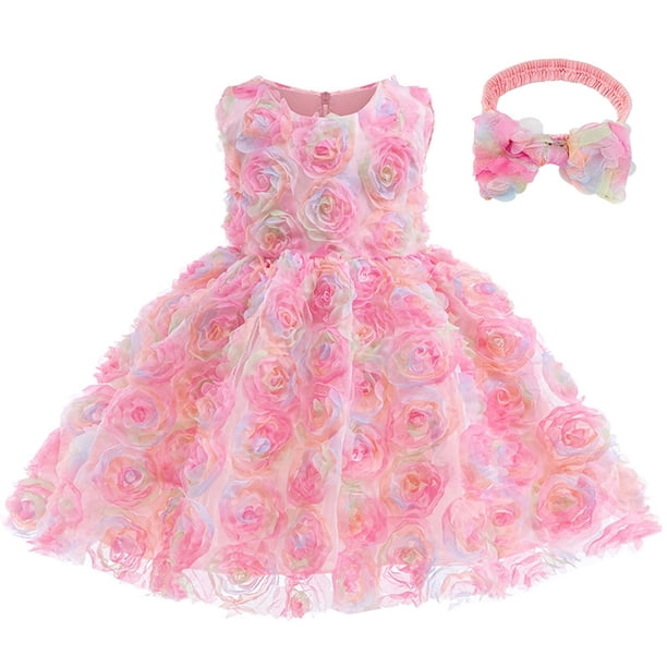 Odeerbi Niñas Verano Floral Vestido Princesa Vestido Flor Niña Fiesta Tarde Vestido Tanque Vestidos Formales Vestido de Sol Diseño Floral Vestido Sin Mangas