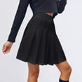 thumbnail image 5 of Skirt Cozy Stretch Waist Pleated Skirt Pockets A Line Mini Skirt For Summer Daily Wear Comfortable Flowy Feminine Outfit Black XXL, 5 of 6