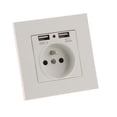 thumbnail image 3 of Wall Socket,Power Socket with Double USB 5V/2100mA, Built-in Socket with 2 USB Ports Convenient, 3 of 5
