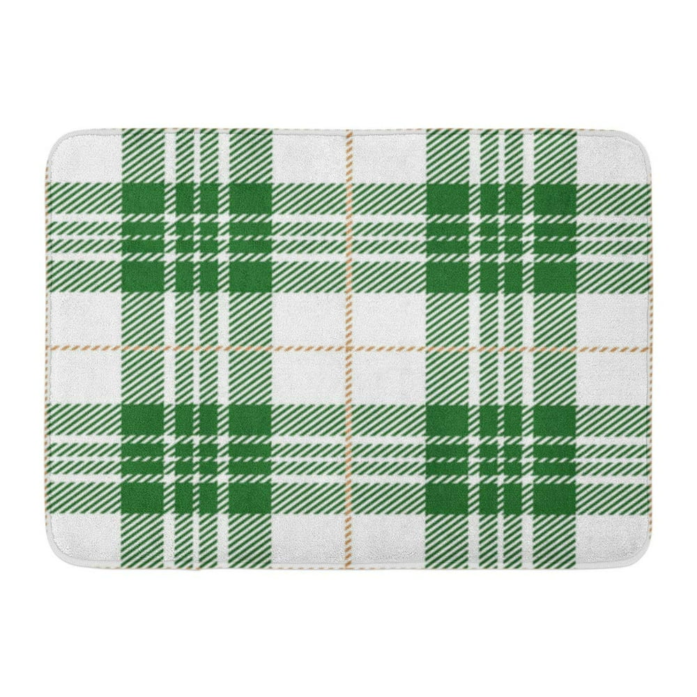 GODPOK Clan Abstract White and Green Tartan Plaid Scottish Pattern