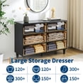 thumbnail image 3 of M optimized Dresser for Bedroom with 6 Drawers, 47"W Modern Chest of Drawers with Metal Handle, Wooden Dresser TV Stand, Wood Closet Clothes Storage Organizer for Living Room, Hallway, 3 of 9
