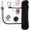 thumbnail image 2 of 20m Outdoor Climbing Rope 10mm Outdoor Static Climbing Rope, High Tensile Cord Safety Rope, Escape Rope Parachute Rescue Rope With 2 Carabiners, 2 of 5