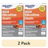 (2 pack) Equate Nicotine Coated Gum 2 mg, Stop Smoking Aid, Cinnamon Flavor, 100 Count, Compare to Nicorette® Gum Active Ingredient