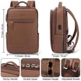 thumbnail image 4 of Mochila para portátil Tzowla Leather de 15.6 pulgadas con puerto de carga USB, 4 of 8
