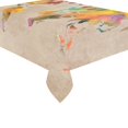 thumbnail image 2 of BSDHOME World Map Cotton Linen Tablecloth 60x84 inches Tablecover Desk Table Cloth For Dining Room, Tea Table, Picnics, Parties, 2 of 5