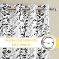 thumbnail image 6 of Black Grey Botanical Kitchen Curtains Window Panels, Spring Floral Summer Farmhouse Insulated Window Treatment Curtain, Grommet Curtains for Bedroom/Living Room/Bathroom, 2 Piece 42"Wx54"L, 6 of 8
