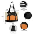 thumbnail image 2 of FORMRS Canvas Laptop Tote Bag for Women with 15.6" Computer Compartments Shoulder Handbag, Black Cat Orange Ball, 2 of 7