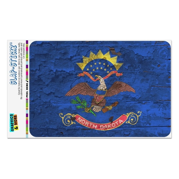 Rustic North Dakota State Flag Distressed USA Home Business Office Sign