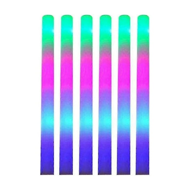 6Pcs Light Up Foam Sticks,LED Foam Sticks Glow Batons with 3 Modes Flashing Effect for Party,Concer