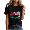 thumbnail image 4 of vigerkar 4th of July Shirts Women American Flag Patriotic Shirts USA Star Stripes Graphic T Shirt Short Sleeve Summer Tees (Blue, XXL), 4 of 6