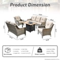 thumbnail image 6 of XIZZI Patio Furniture Set All Weather Rattan Wicker Conversation Set with Smokeless Fire Pit Table,Beige, 6 of 8