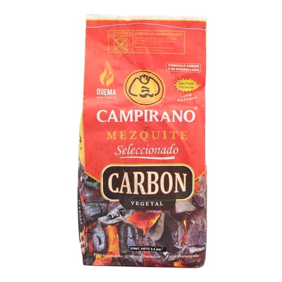 Carbón Vegetal Campirano Mezquite Seleccionado 2.5 kg