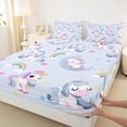 thumbnail image 3 of Homewish Cute Magical Horse Full Size Sheets 4-Piece for Teens Boys Girls,Cartoon Rainbow Unicorn Breathable Bed Sheets,Kawaii Stars Love Heart Lightweight Sheet Sets,Super Cozy Room Decor, 3 of 7
