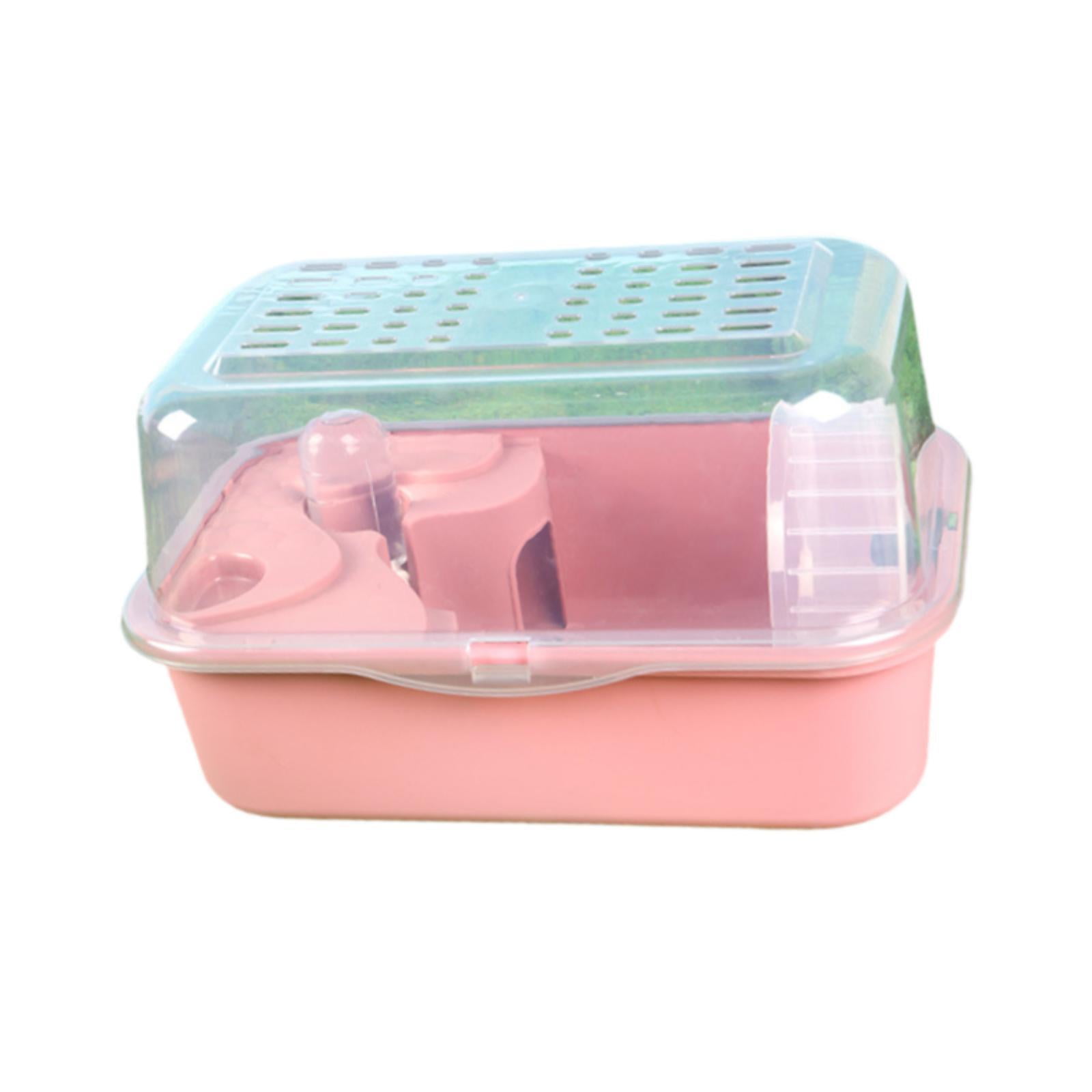 EHJRE Large Hamster Cage, Small Animal Cage, Ventilation, Cute Small Animal Habitat, Mouse And Rat Habitat, Gerbil Rat Hamster Habitat pink